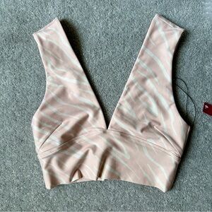 NWT Carbon38 v-neck sports bra pink zebra